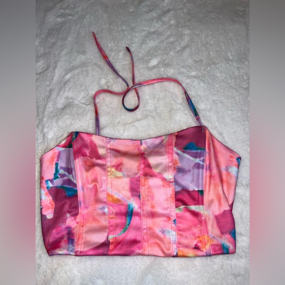 Pink Corset Crop Top